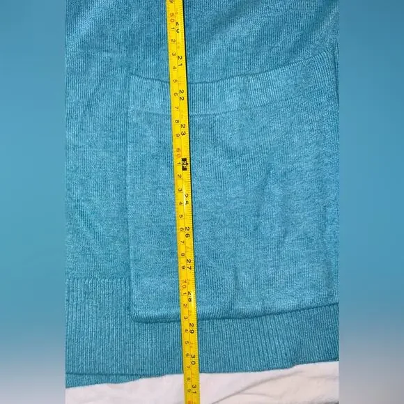 Lou & Grey Long, Soft, Open Cardigan Sweater, in a Blu/Green Sz Medium EUC - Picture 8 of 10